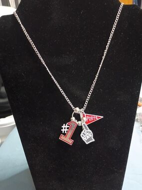 paparazzi Red and Silver #1 Sports Charm Necklace